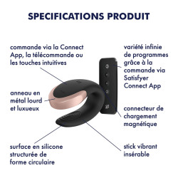 Satisfyer Stimulateur connecté Double Love Luxury Couples